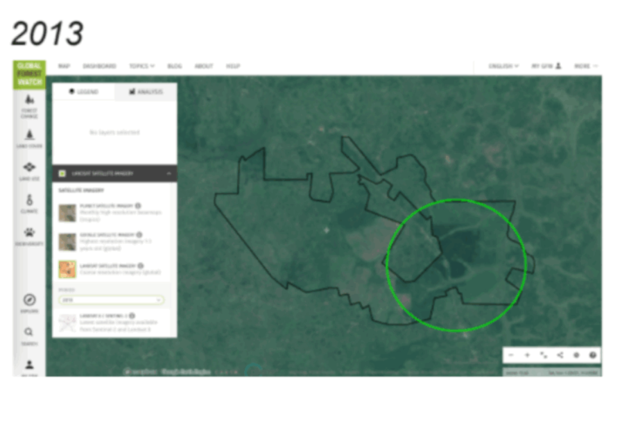 Kikonda satellite imagery, 2013